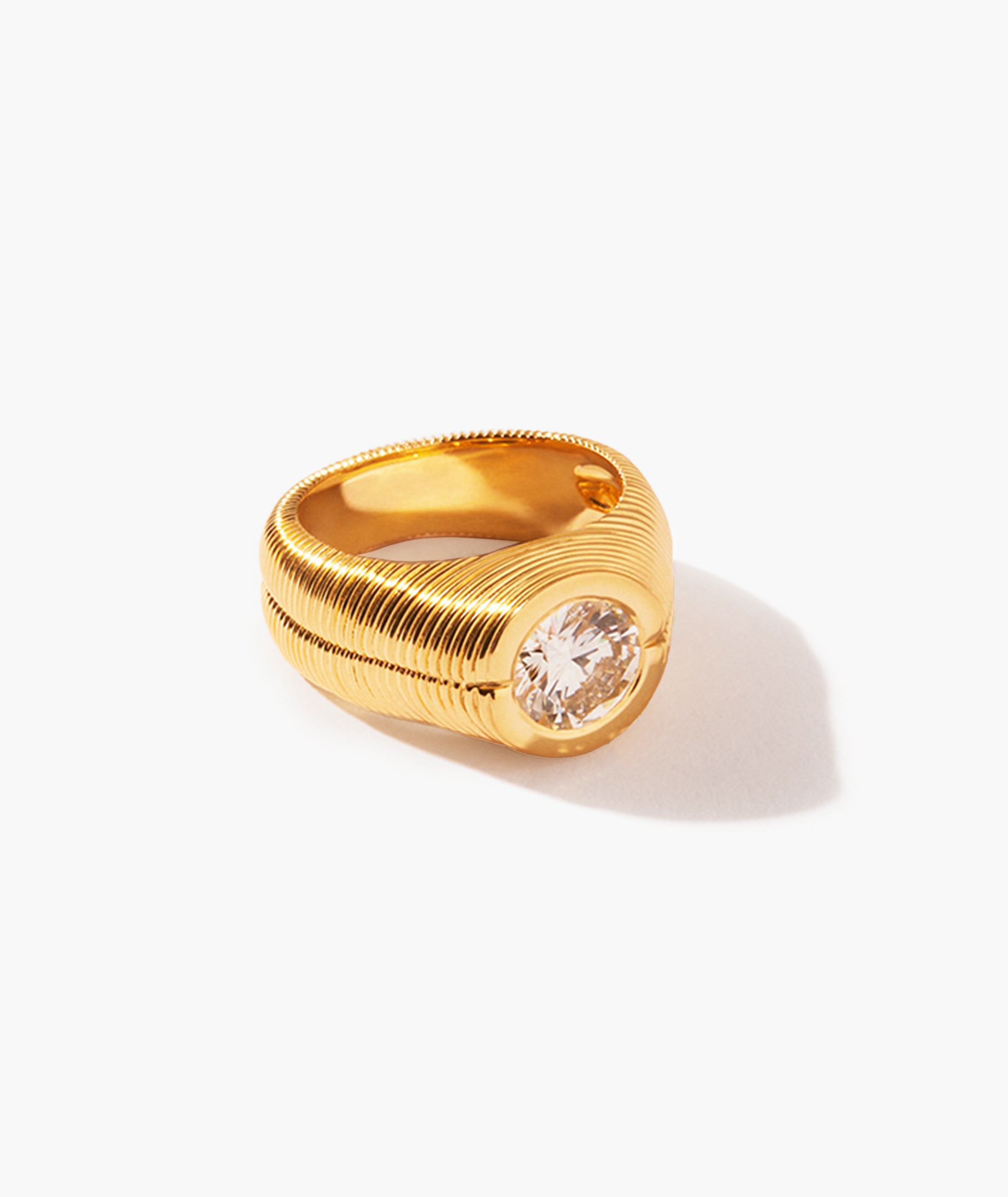 Delta Solitaire Signet Ring