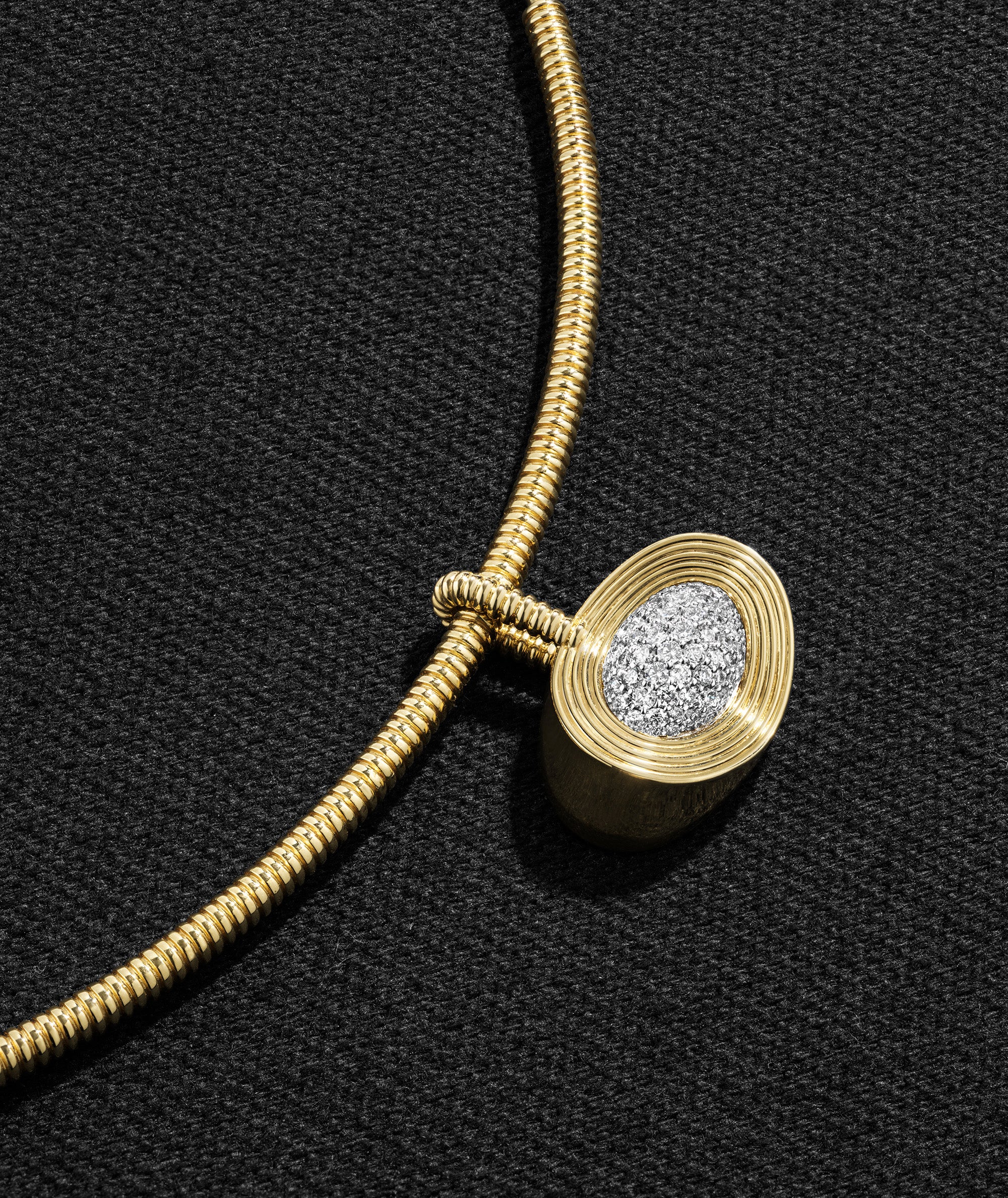 Delta Collar & Pavé Dome Pendant