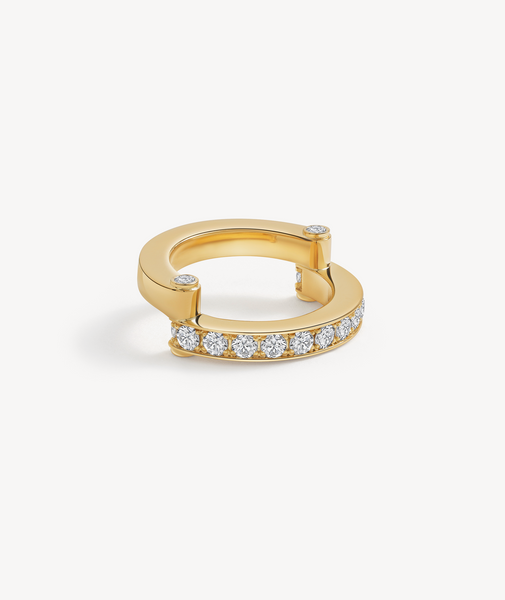 Hinged Pave Ring - 18K Yellow Gold - EREDE Collection